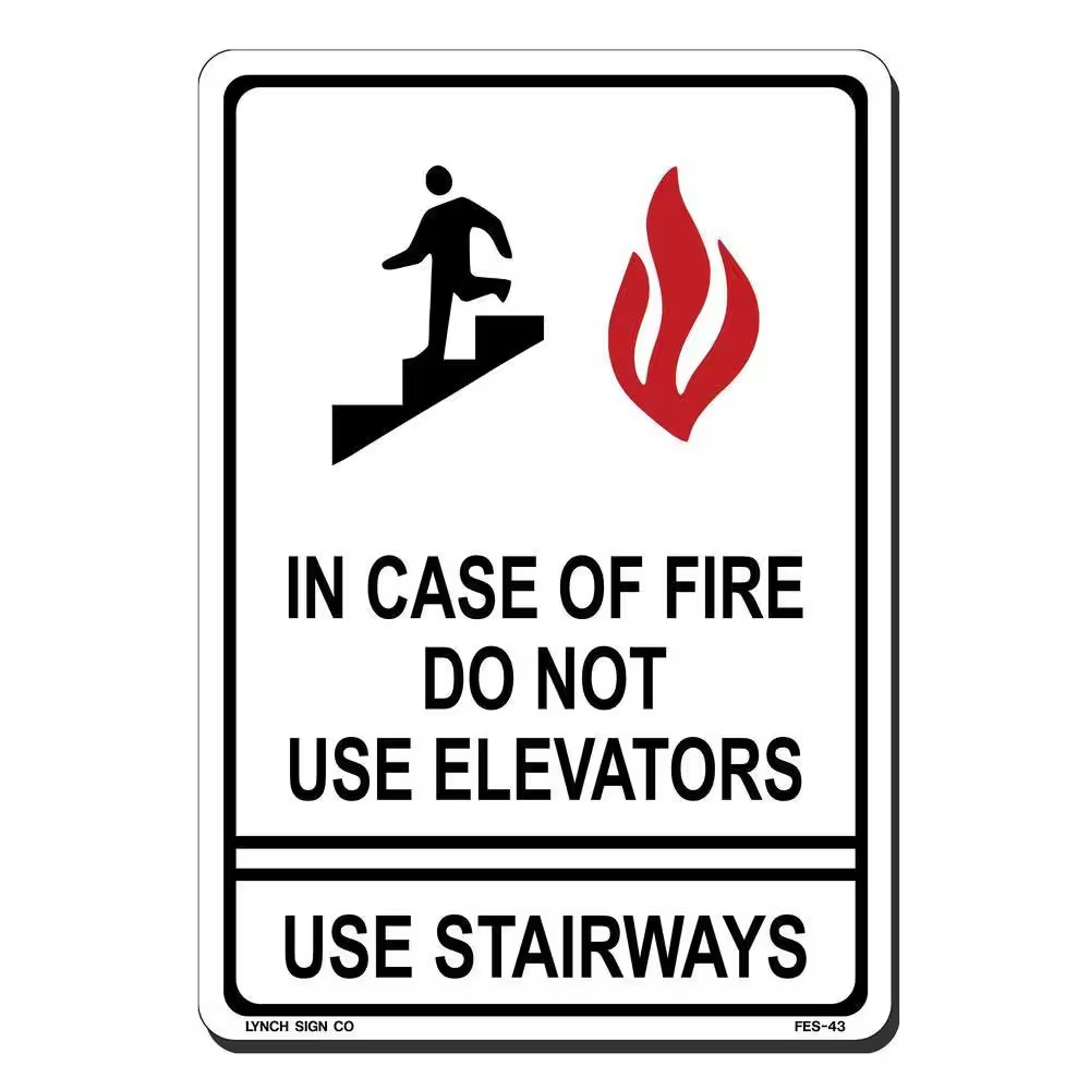 7 In. X 10 In. in Case of Fire Do Not Use Elevator Sign Printed on More Durable,