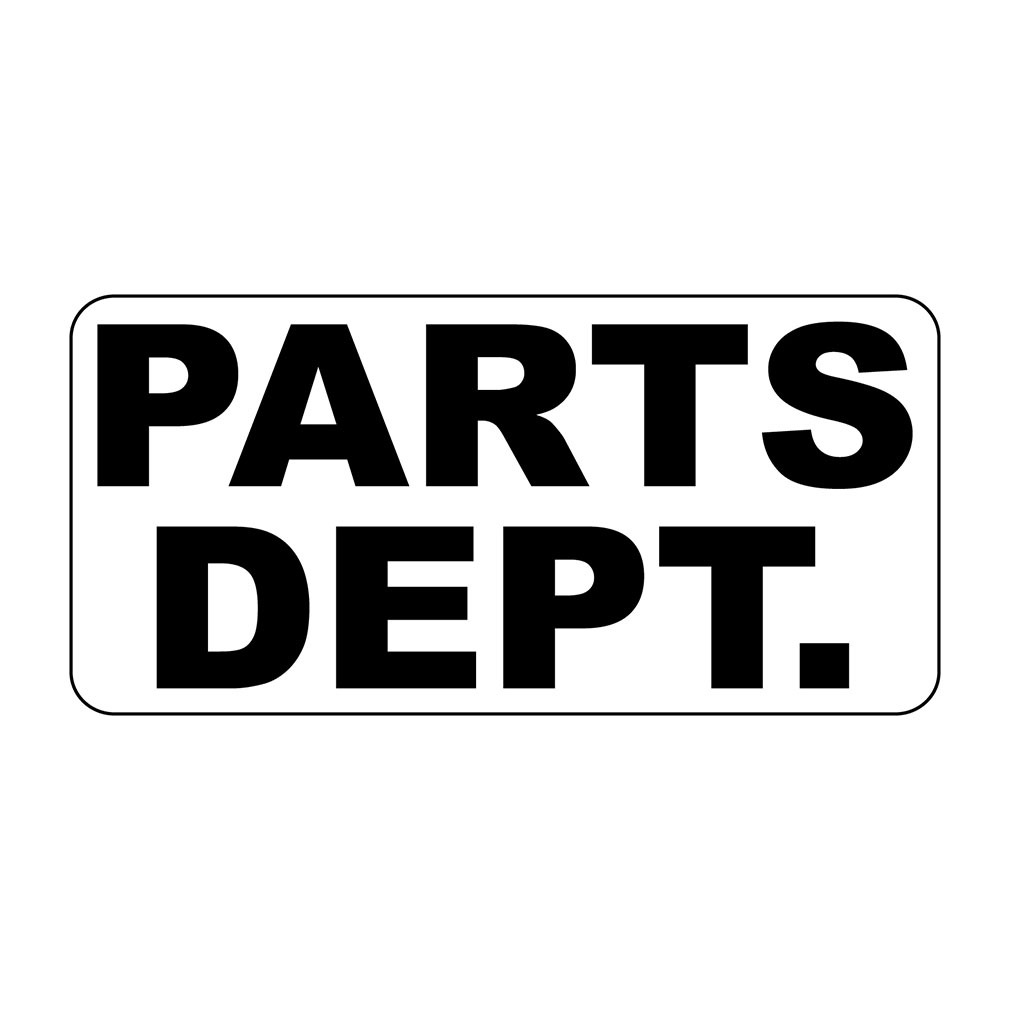 Parts Dept Black Retro Vintage Style Metal Sign – 8 In X 12 In With Holes