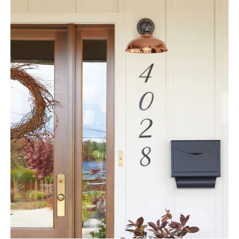 New Rejuvenation Joseph Address House Number No 7 4″ Flat Black Brass Serif Font