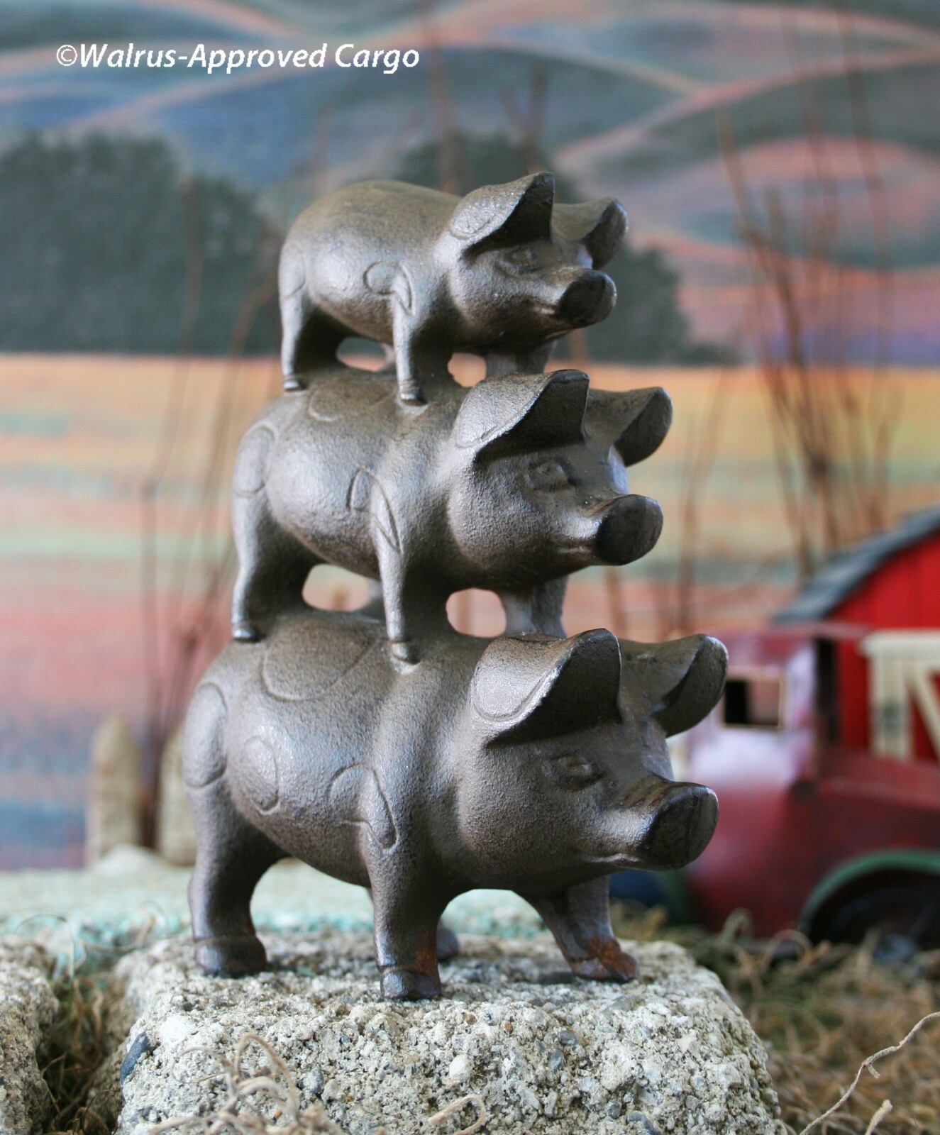 PIGS! WALL ART, CANISTER, DISH TOWELS, NAPKIN RINGS, DOORSTOP, DECORATIVE PLATE