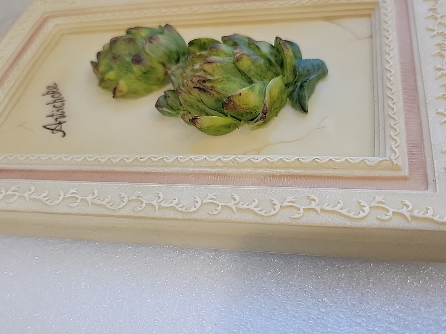 Vtg 3D Vegetable Wall Art Lot 3 Carrot Asparagus Artichoke Kitchen Decor 5×7
