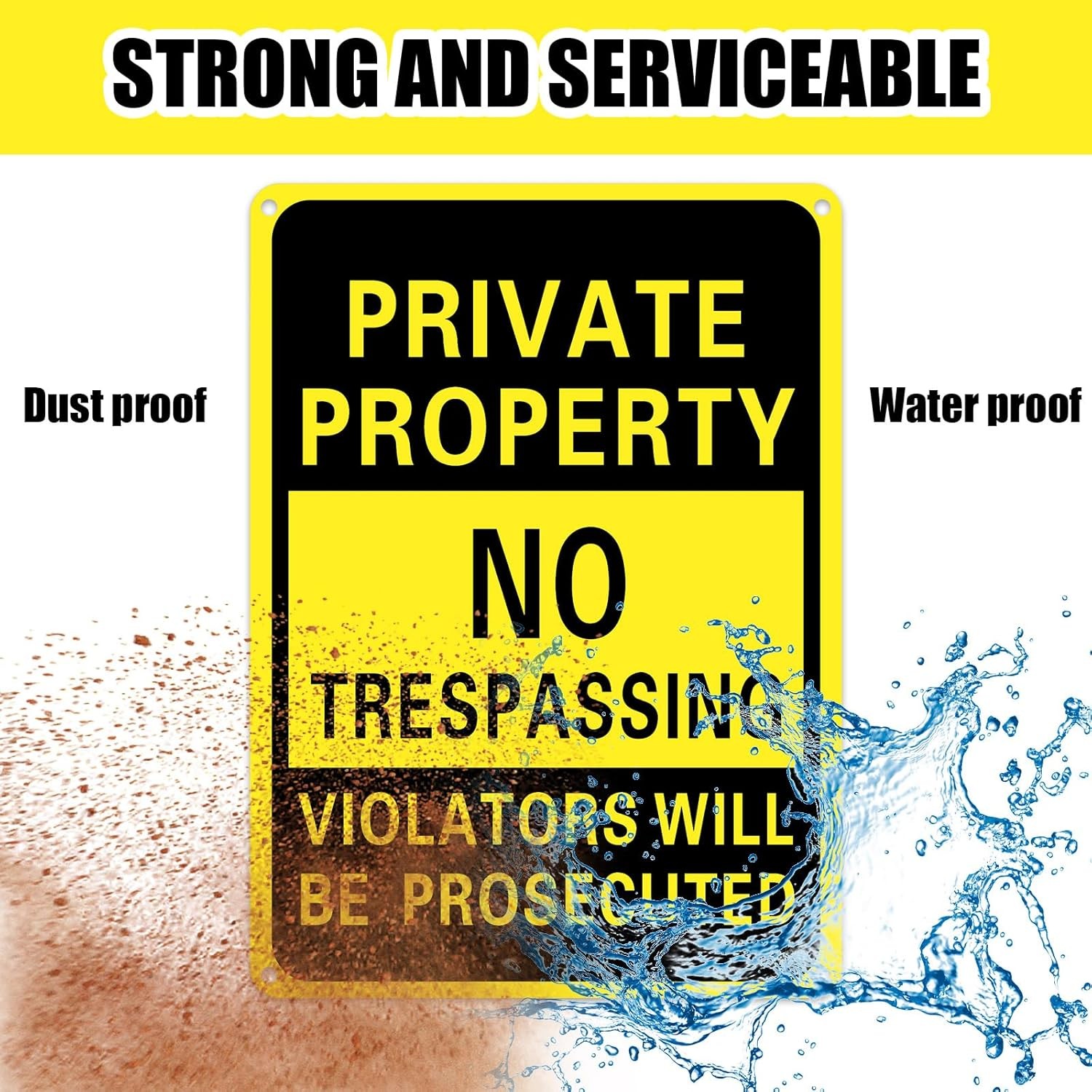8 Pack Private Property No Trespassing Signs 7×10″ Metal Sign Yard Fence Protect
