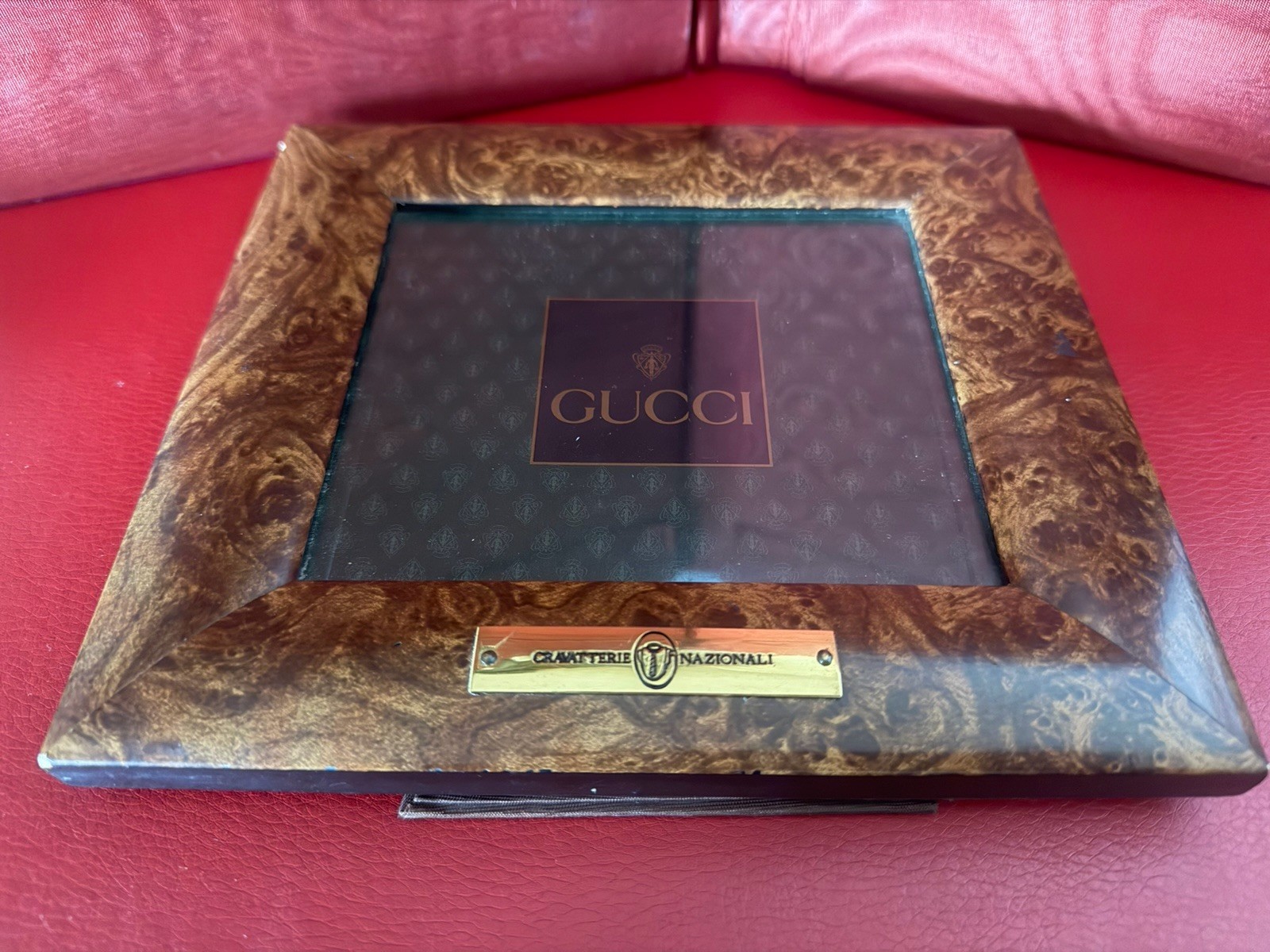 GUCCI Vintage Wood Display Boutique Store Showcase Cravatte Sign 1 Unit