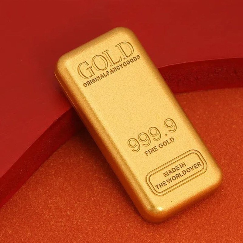 1Pcs Fake Gold Bar Simulated Golden Brick Movie Prop Novelty Gift Home Decor