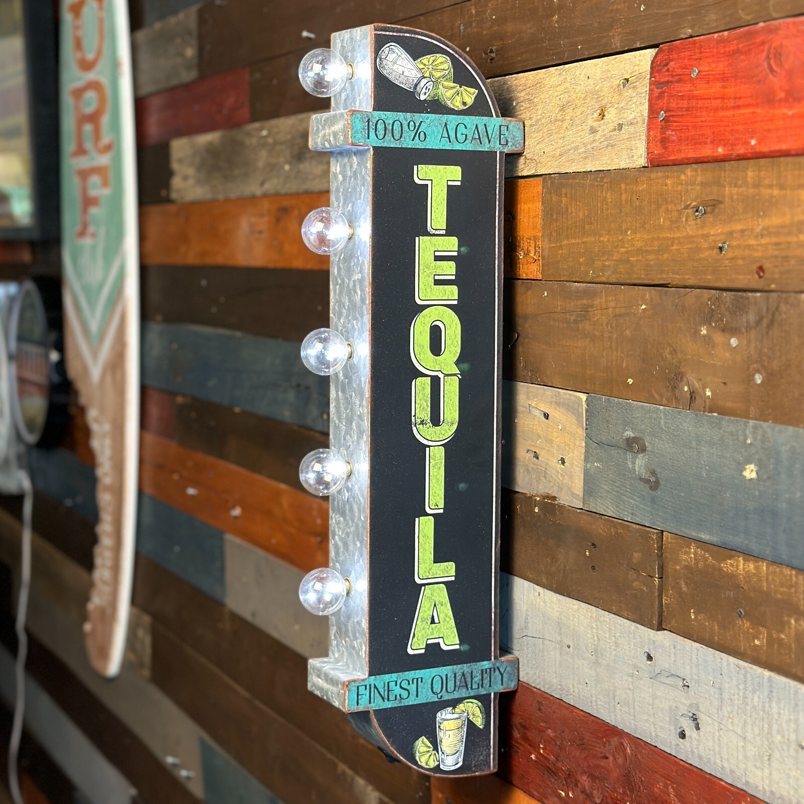 Tequila LED Sign 25″ Double Sided Marquee Vintage Retro Off The Wall Design