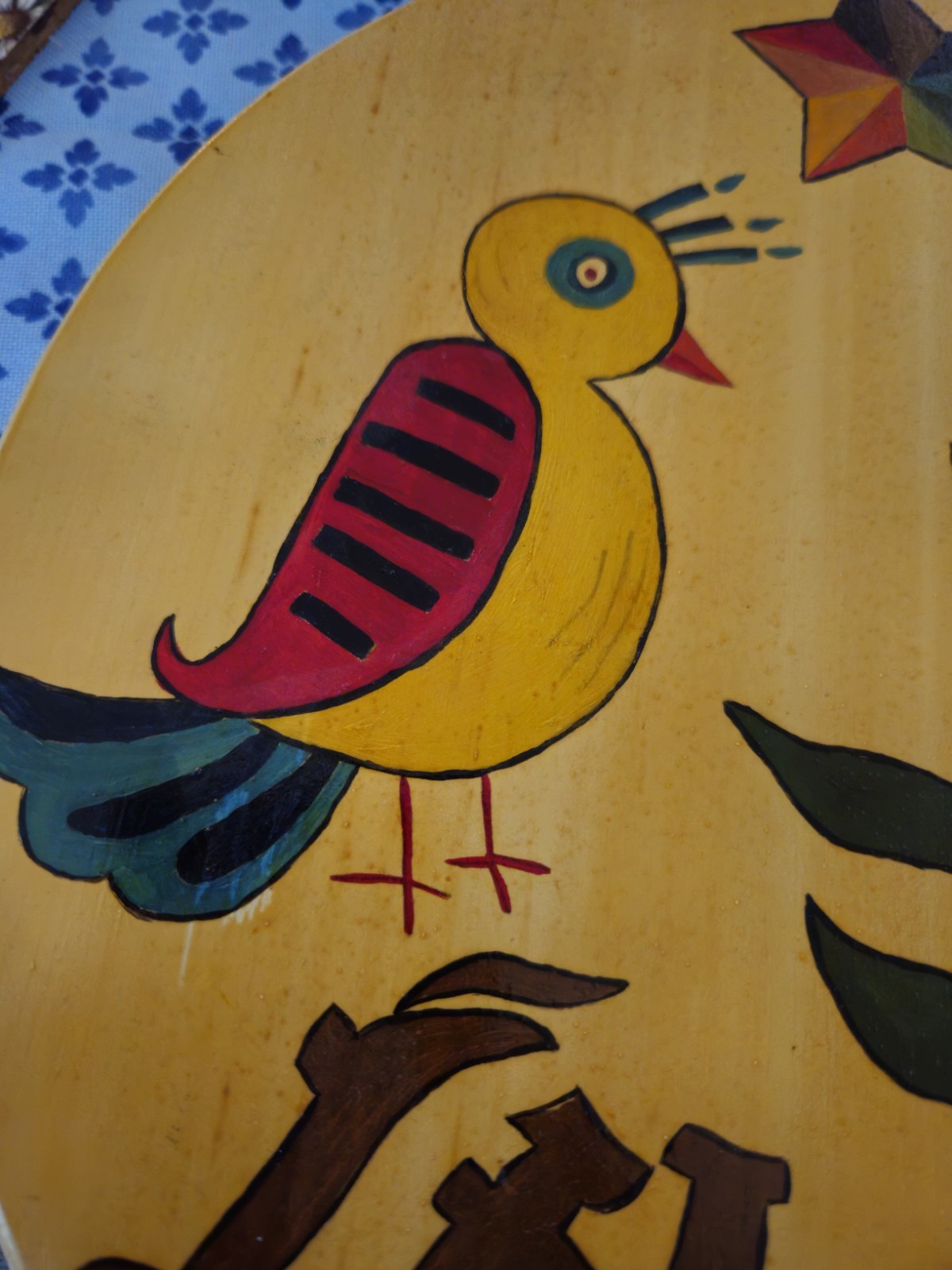 VTG 1971 Wood Sign Hand Painted Wilkum Welcome PA Dutch Art Signed Wilson 11″