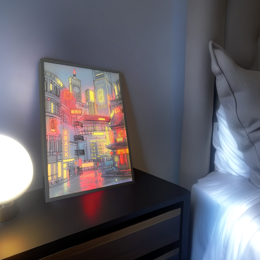 BRAND NEW Anime LED Night City View Glow RGB Colour Lights Gaming Desk Decor