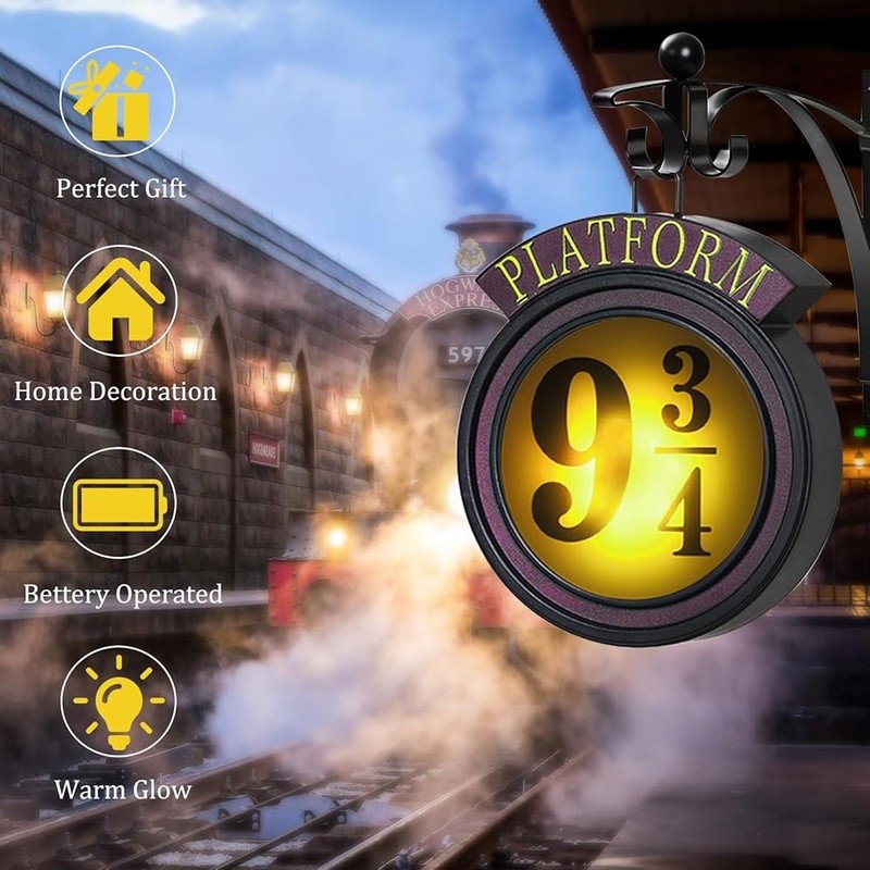 Hanging Platform 9 3/4 Night Light LED Wall Sign Vintage Home Decor Gift New