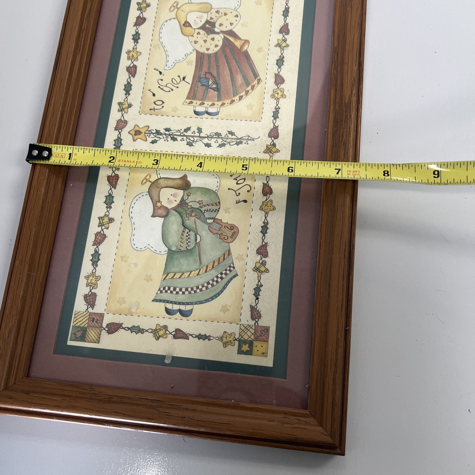 Vintage Home Interiors Country Angel Folk Art Joy To The World Wall Hanging