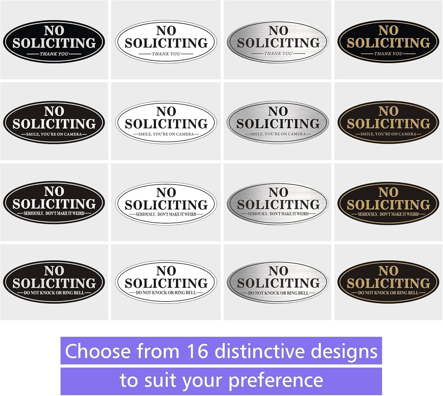 2 Pack Self Adhesive – No Soliciting Sign for House, No Soliciting Sign for F…