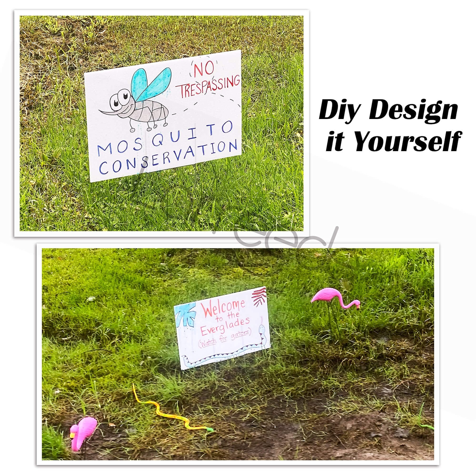 Blank Yard Lawn Signs 4 Pack 18 x 12 Inches White Plastic For Happy BirthdayG…