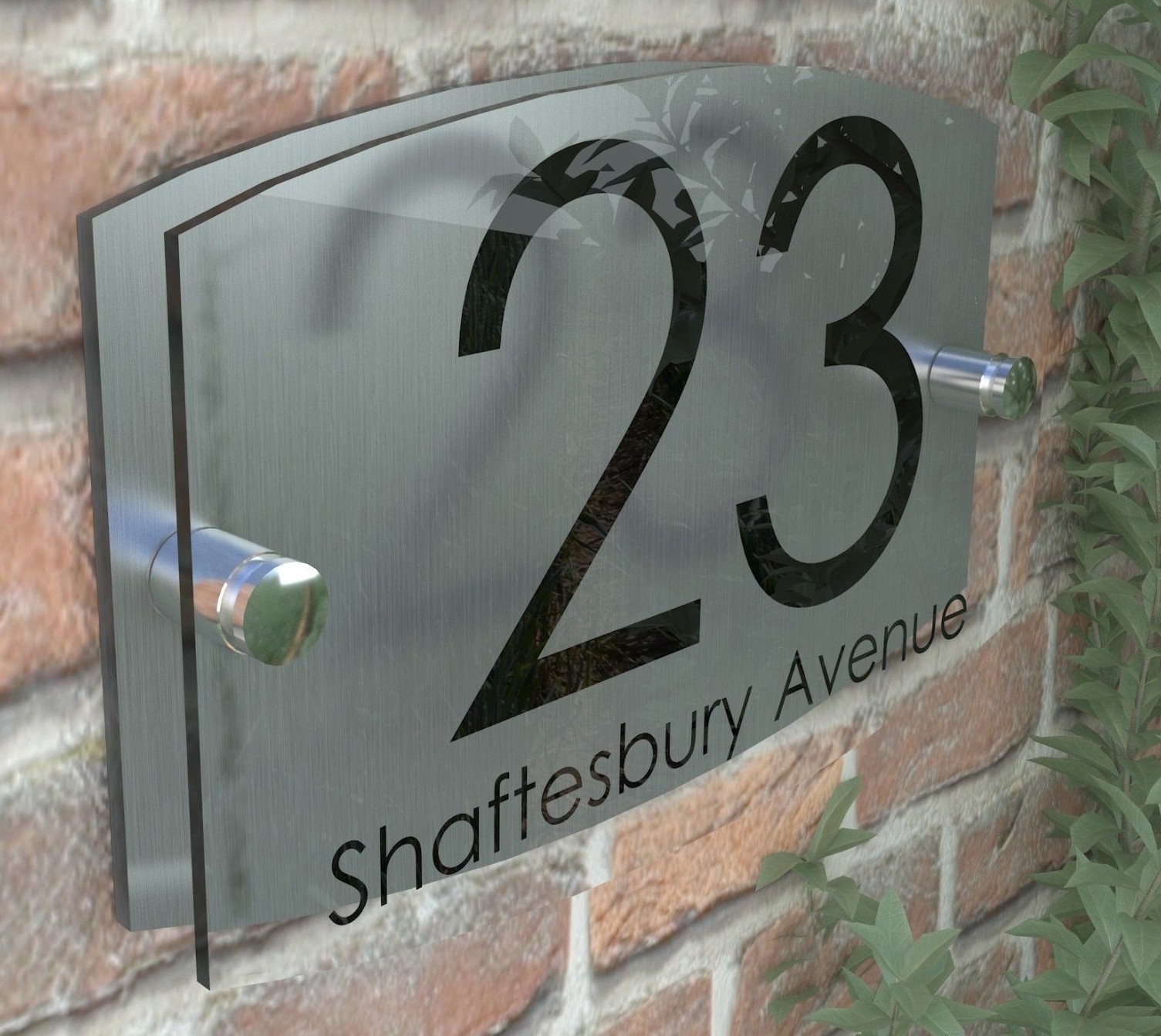 Contemporary House Sign Plaque Door Number 1 – 999 Personalised Name Plate