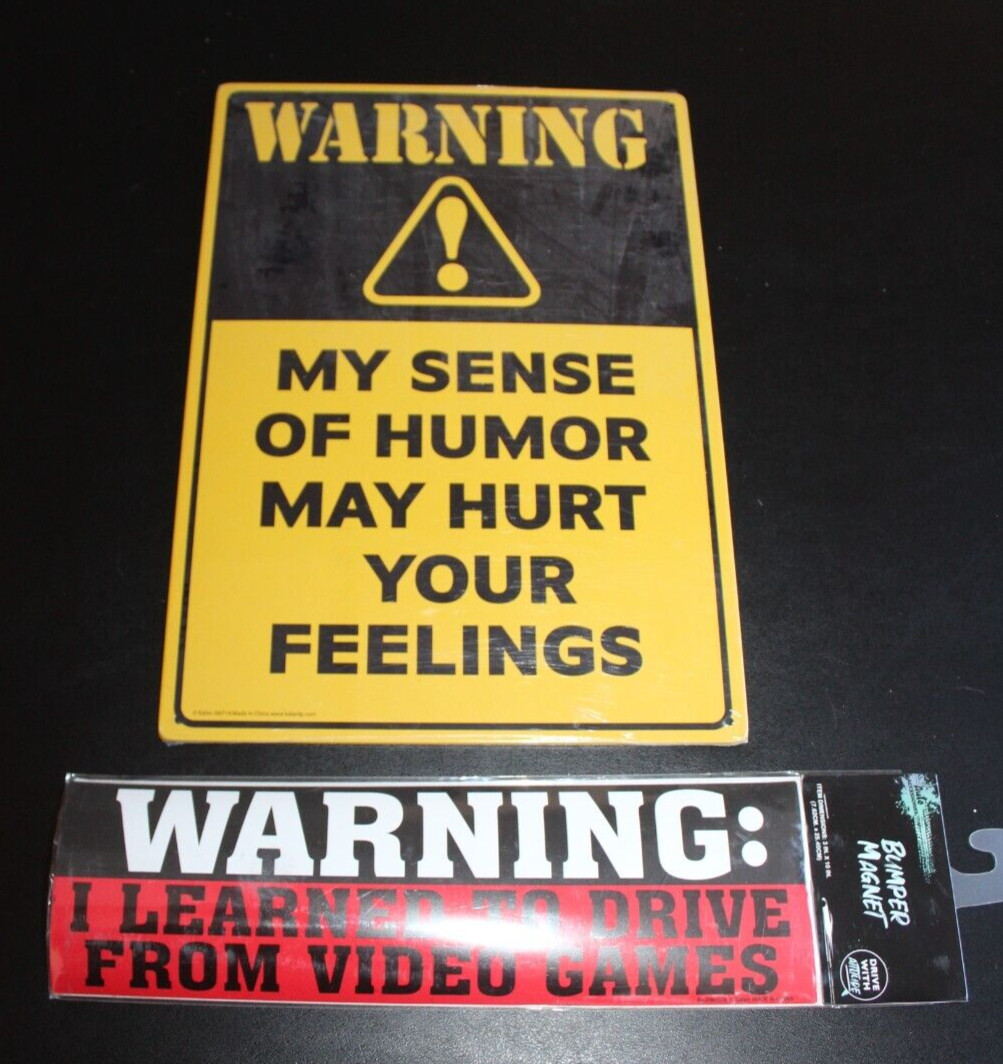 Teens – Metal Sign and Bumper Magnet – Sense of Humor / Video Games – NEW