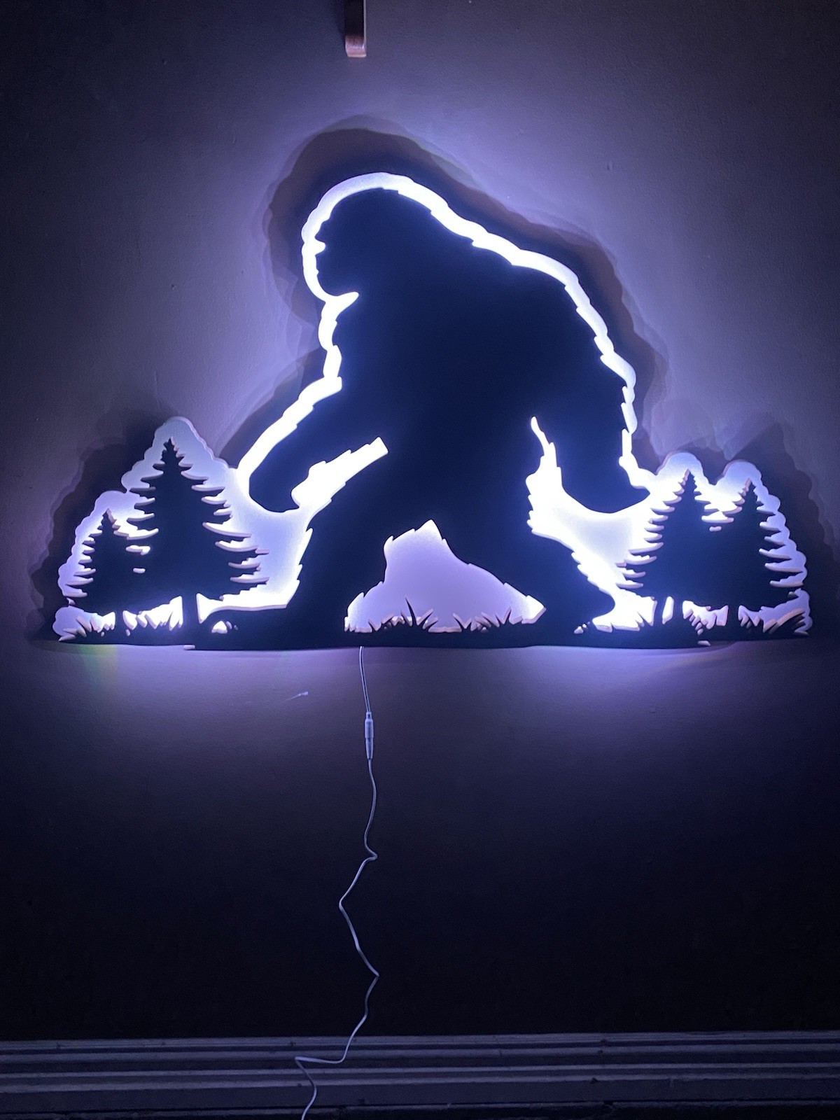 Custom 40in X 24in Large Bigfoot/Sasquatch LED Backlit 3d Sign