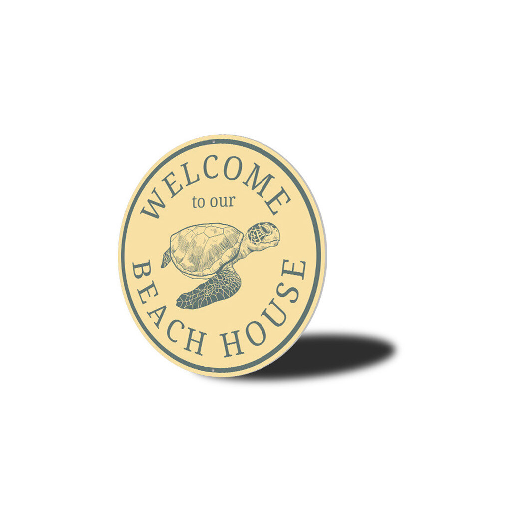 Welcome to Our Beach House, Turtle Marine Sea Life, Scuba Diving Aluminum Sign