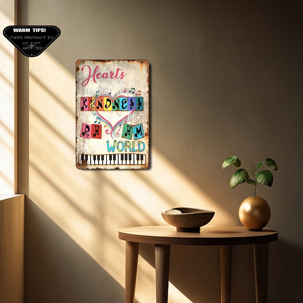 20.32×30.48 cm Metal Sign “Follow the Rhythm of Kindness”