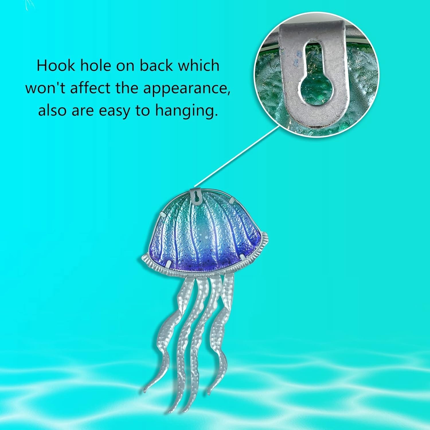 Ocean-Themed Glass and Metal Jellyfish Decor – Perfect for Living Room and Pool