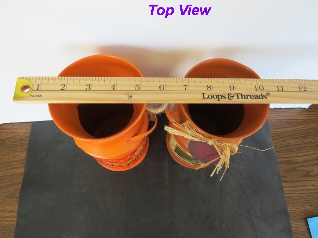 Tin Metal Milk Cans: Fall Autum Harvest Pumpkin Thanksgiving Decor 7-1/2″ /19cm