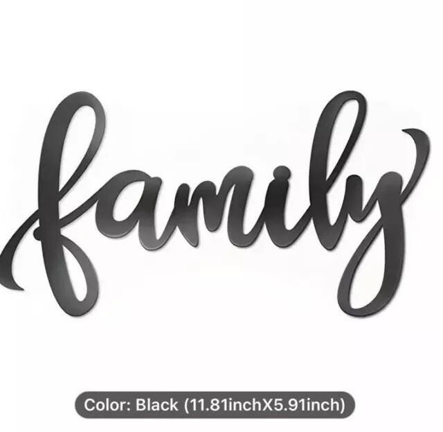 Metal Wall Art Sign “Family ” For Any Room 12×6 Inches Farmhouse Art Decor