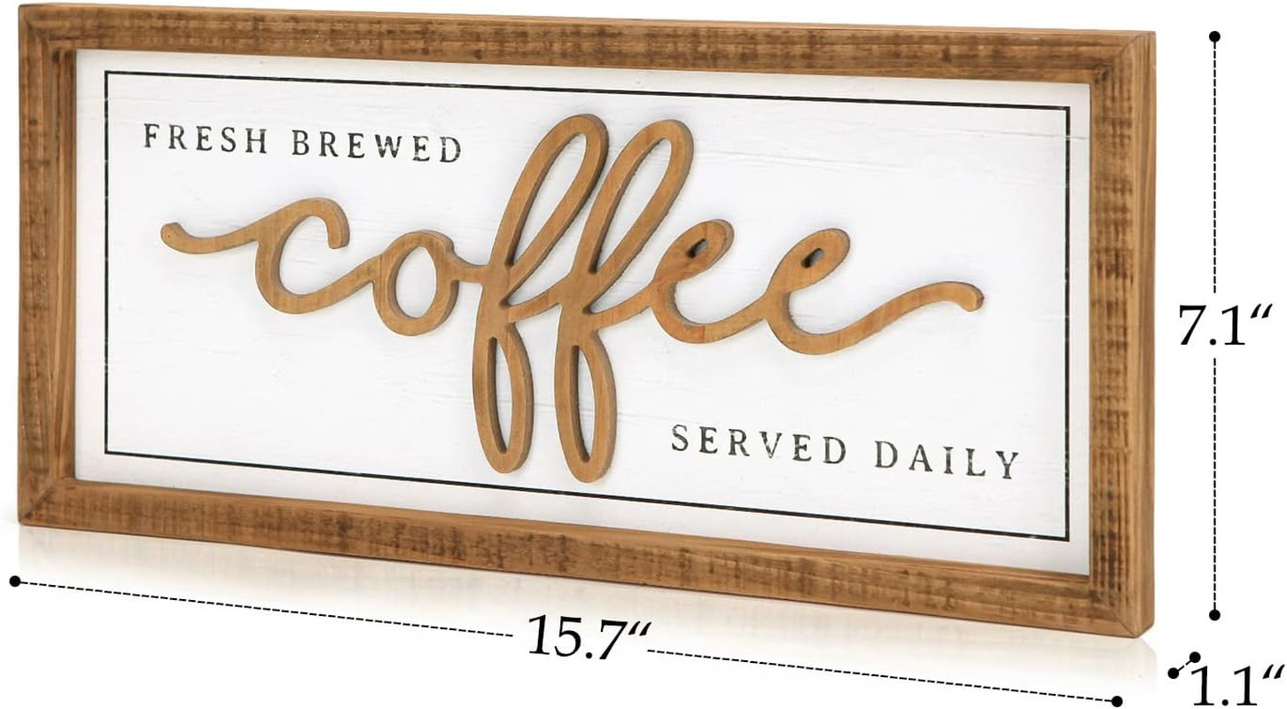 NIKKY HOME Farmhouse Coffee Signs for Bar, Vintage Wood Coffee Station Decoratio