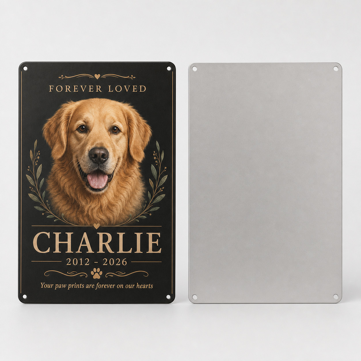Personalized Pet Memorial Metal Sign Custom Dog Cat Photo Remembrance