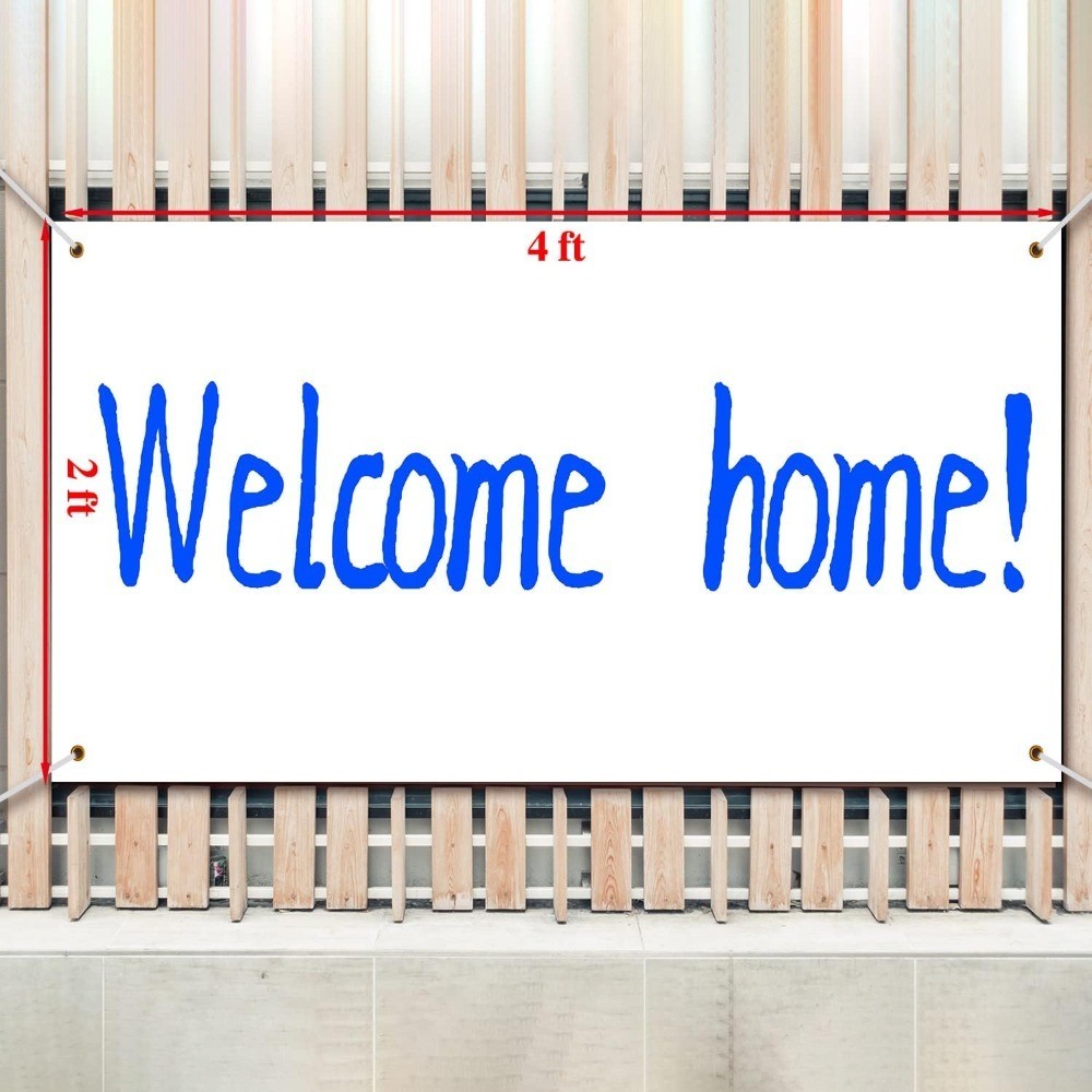 Sublimation Polyester Oxford Cloth Banner with Hanging Rope 2×4 Feet DIY Sign